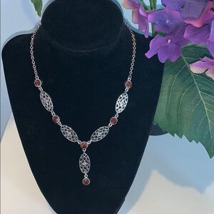 Vintage Signed Cookie Lee Silver Tone Necklace